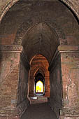 Bagan Myanmar. The long, narrow corridors with high ceiling inside Dhammayangyi temple. 